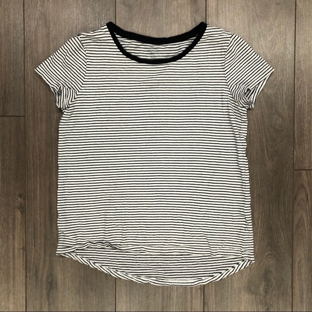 Old Navy Black & White Striped Soft Tee